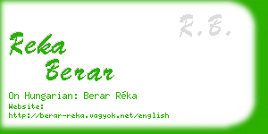 reka berar business card